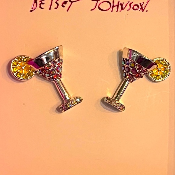 New Betsey Johnson ISLAND TIME MARGARITA STUDS PINK - Picture 4 of 6